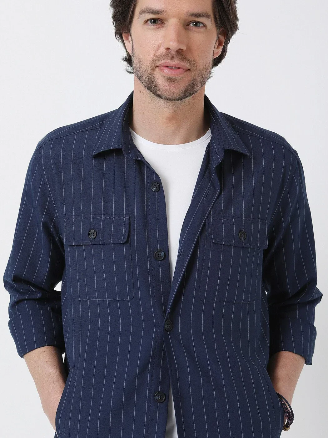 Navy Blue Overshirt - 2