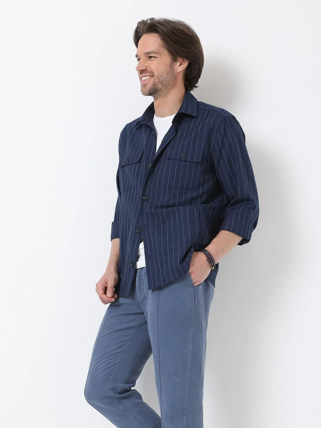 Navy Blue Overshirt - 5