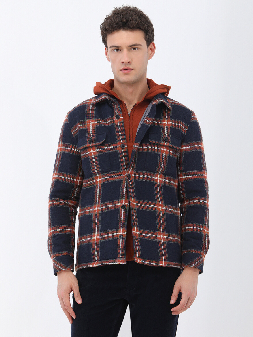 Navy Blue Overshirt - 1