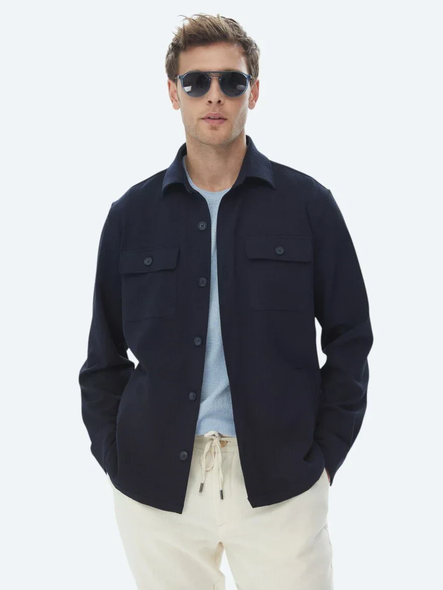 Navy Blue Overshirt - 7