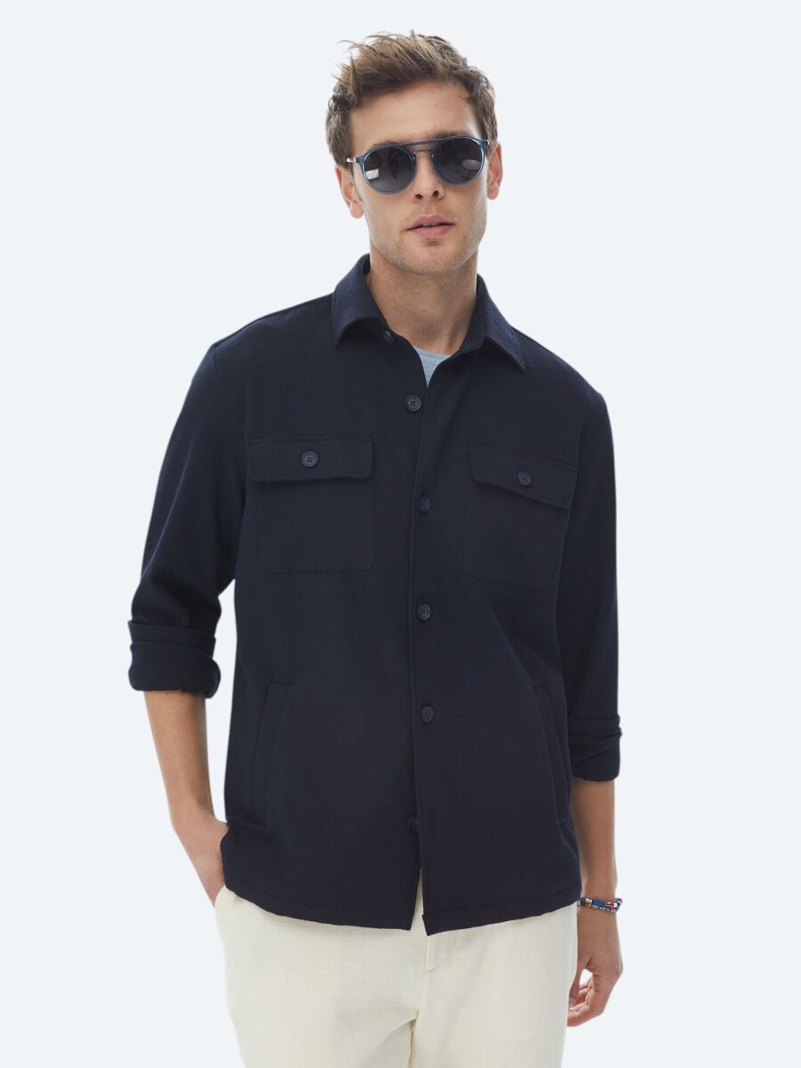 Navy Blue Overshirt - 2