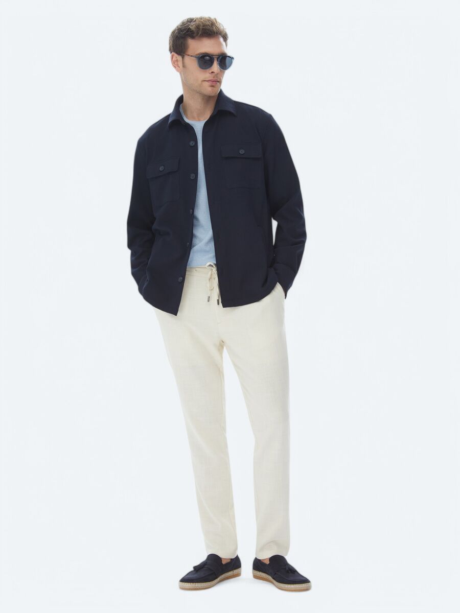 Navy Blue Overshirt - 3