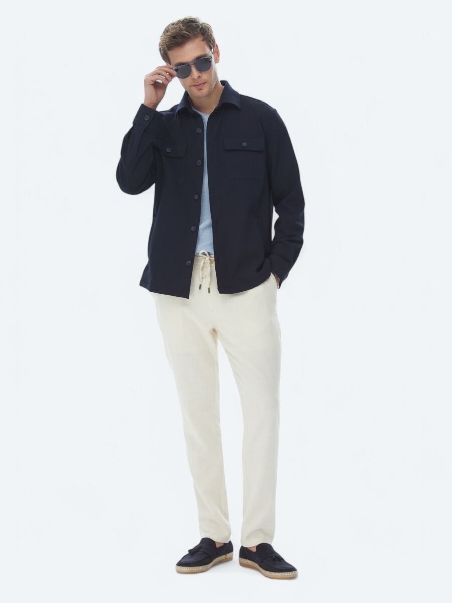 Navy Blue Overshirt - 4