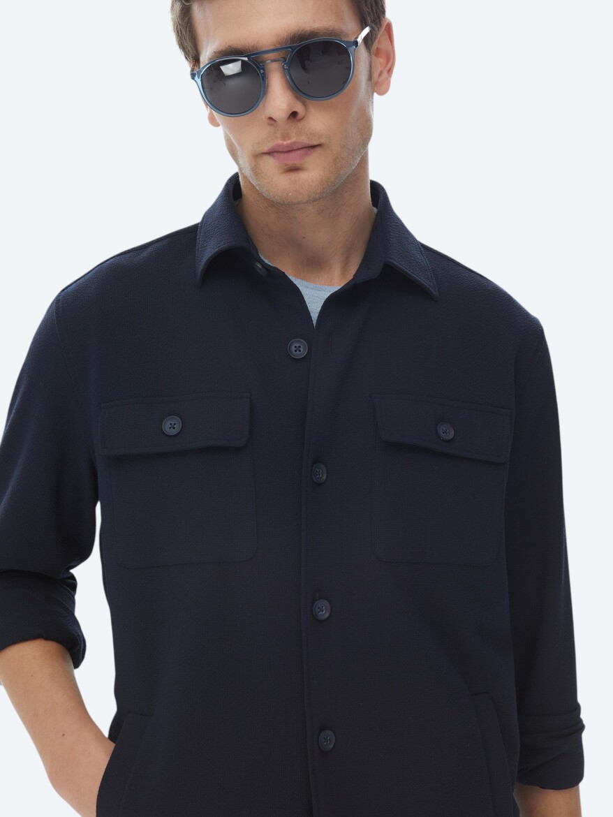 Navy Blue Overshirt - 9