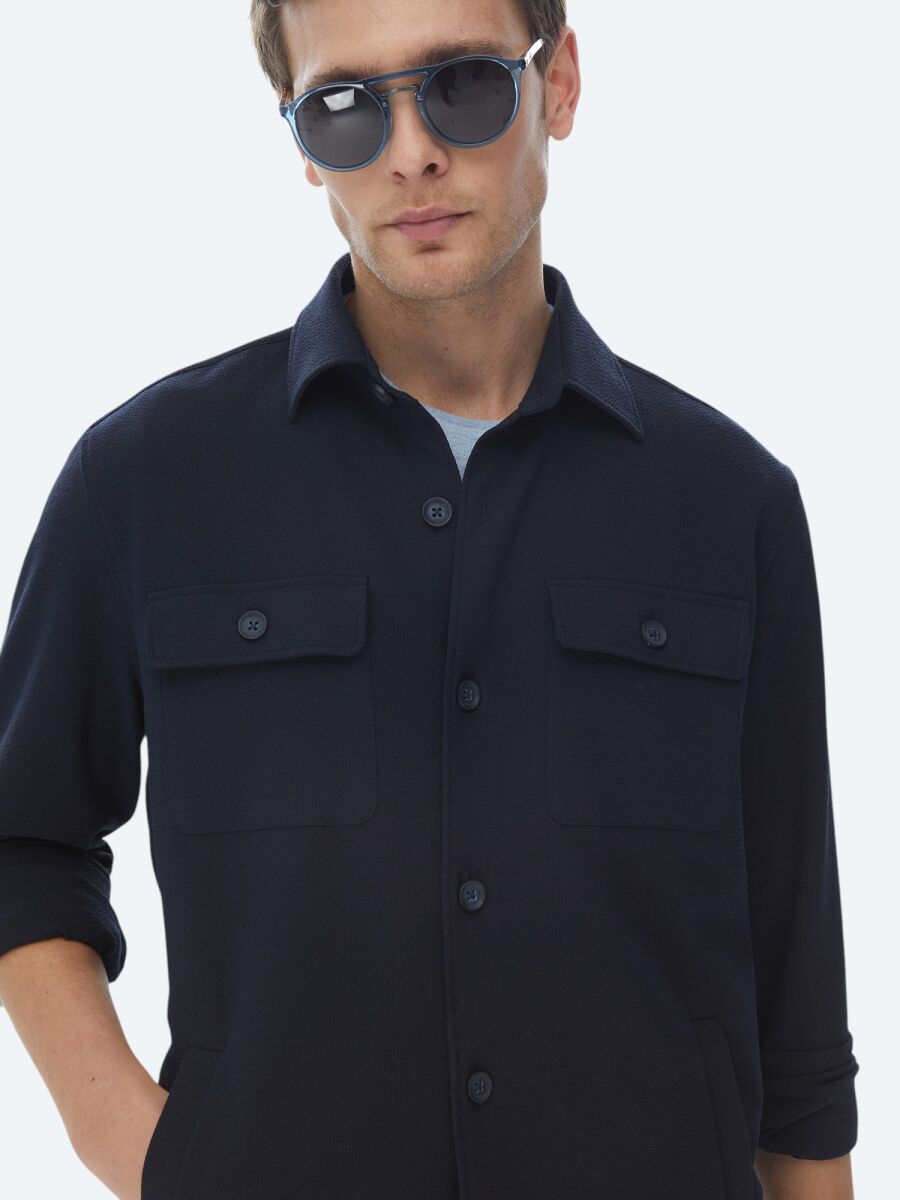 Navy Blue Overshirt - 9