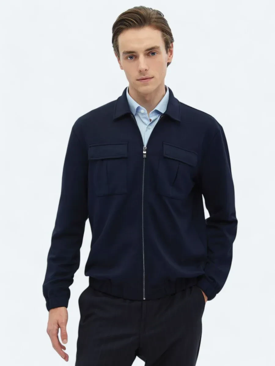 Navy Blue Overshirt - 4