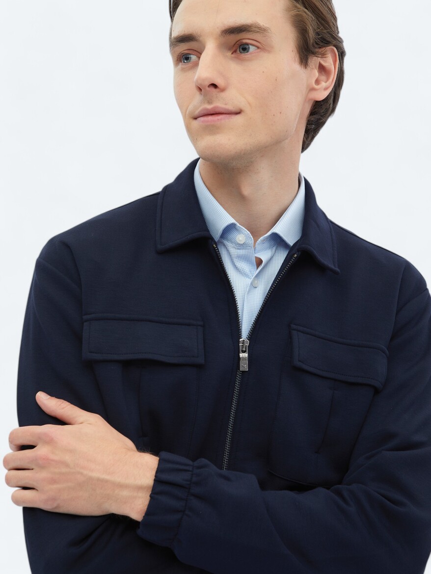 Navy Blue Overshirt - 5