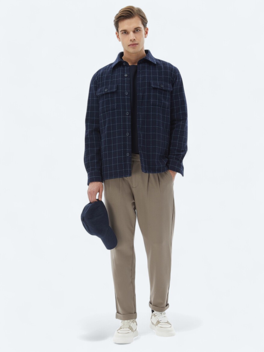 Navy Blue Overshirt - KİP