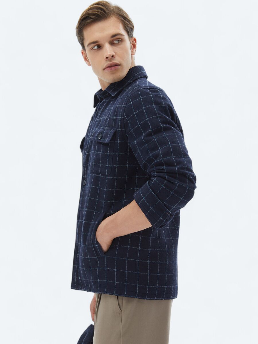 Navy Blue Overshirt - 3