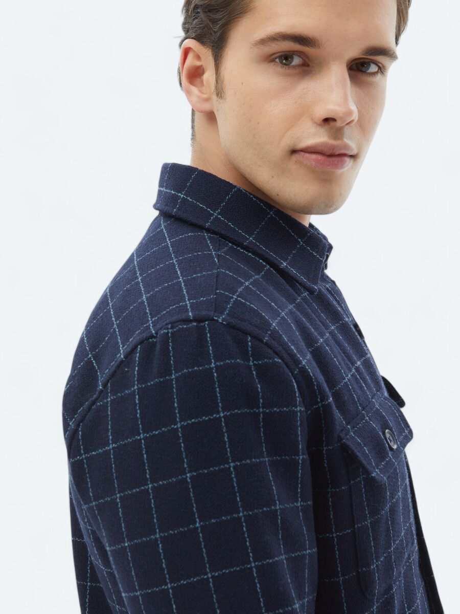 Navy Blue Overshirt - 4