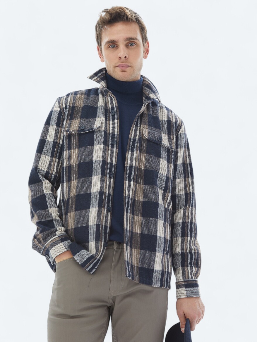 Navy Blue Overshirt - 3