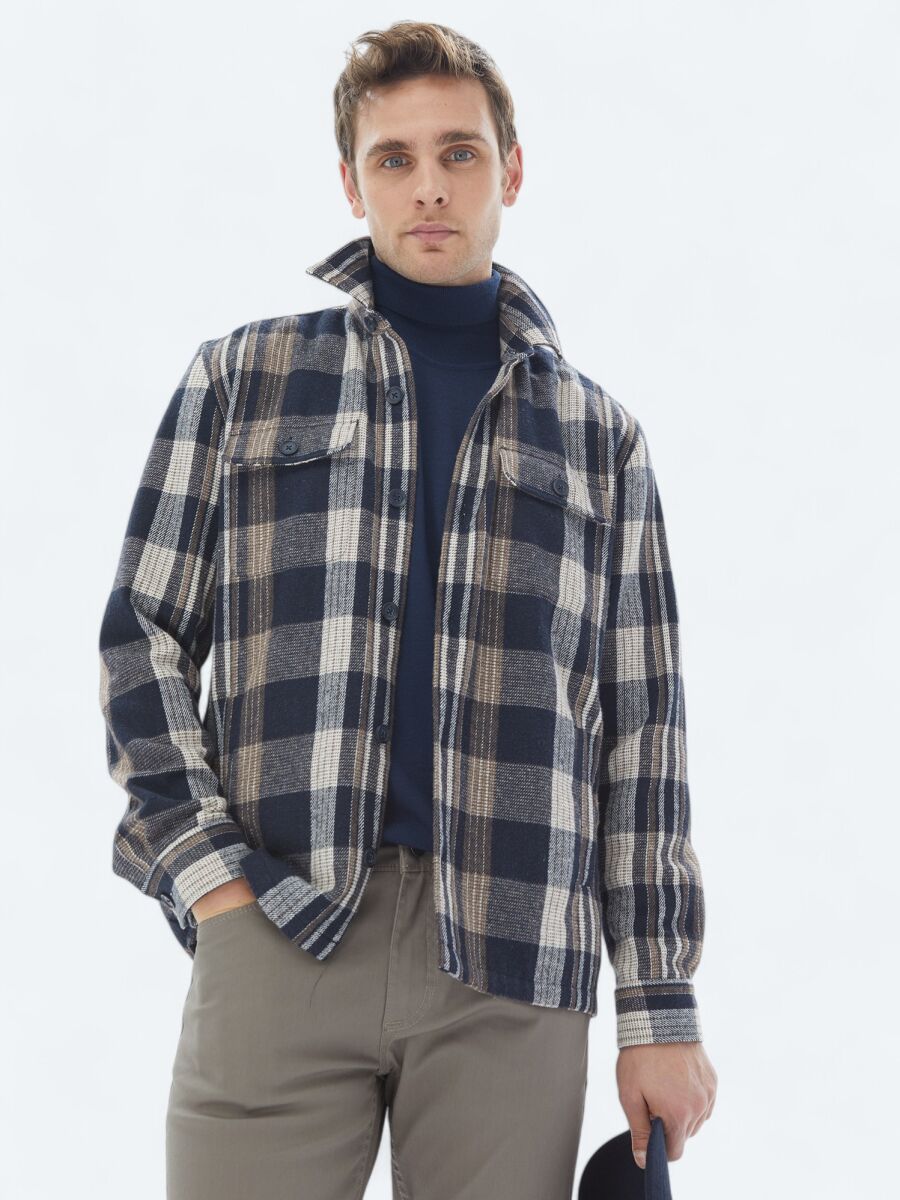 Navy Blue Overshirt - 3