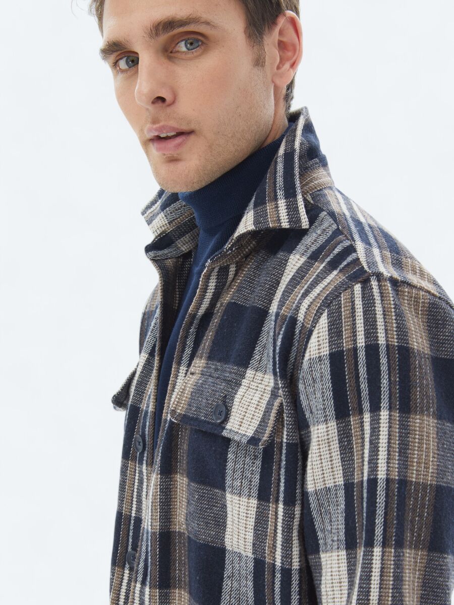 Navy Blue Overshirt - 4