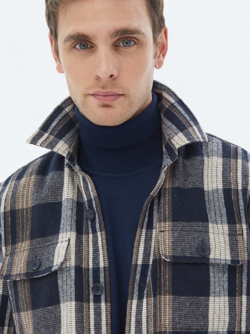 Navy Blue Overshirt - 5