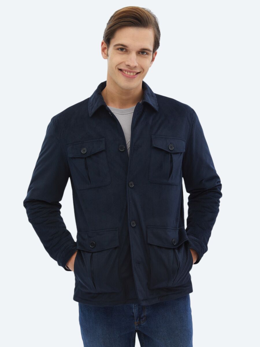 Navy Blue Overshirt - 1