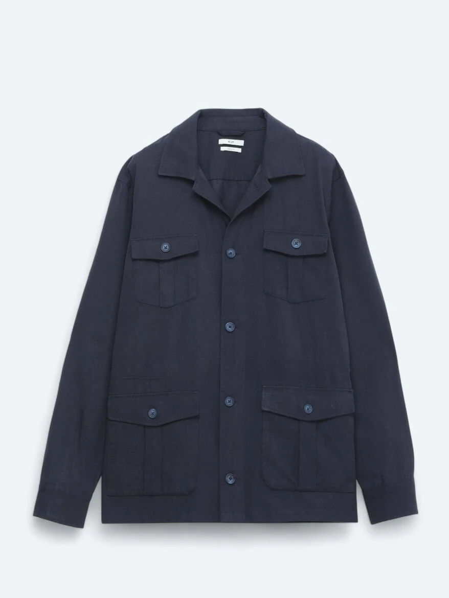 Navy Blue Overshirt - 8