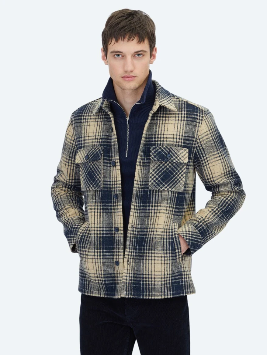 Navy Blue Overshirt - KİP