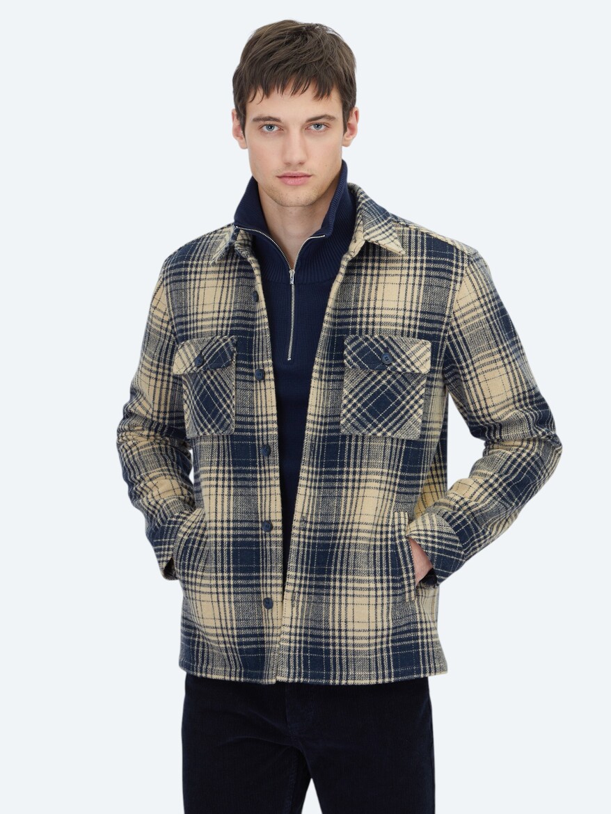 Navy Blue Overshirt - KİP