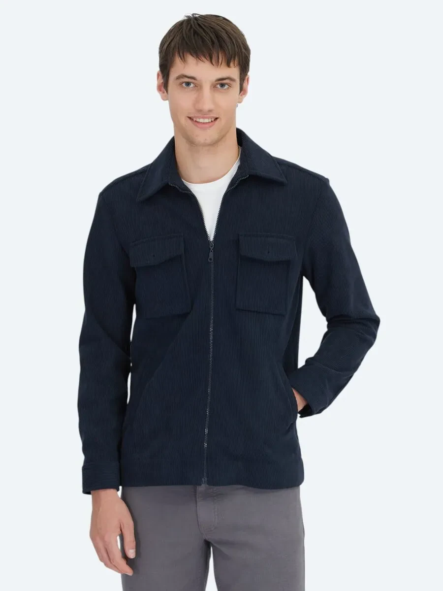 Navy Blue Overshirt - 1