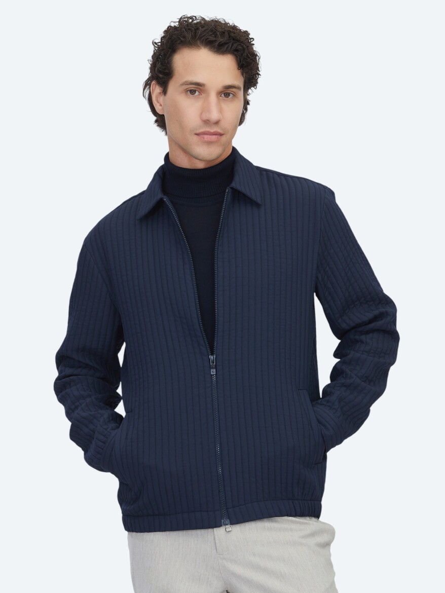 Navy Blue Overshirt - KİP