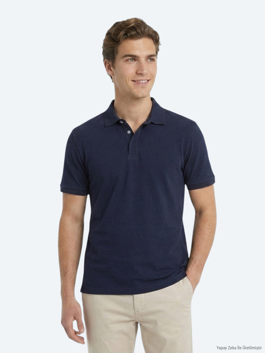 Navy Blue Plain 100% Cotton T-Shirt 