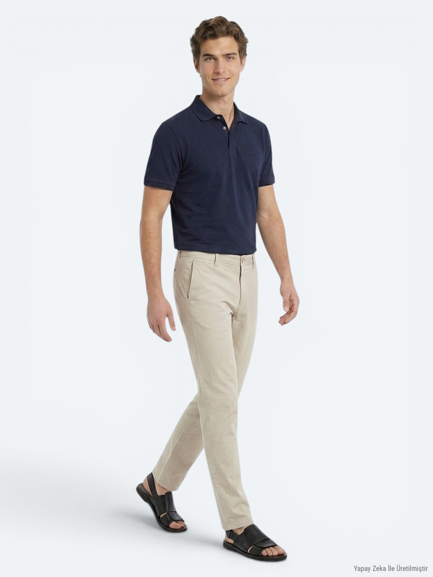 Navy Blue Plain 100% Cotton T-Shirt - 4