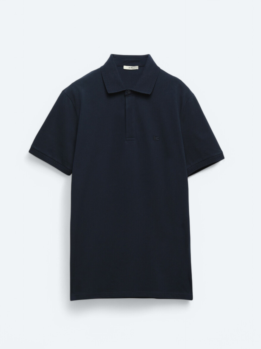 Navy Blue Plain 100% Cotton T-Shirt - 6