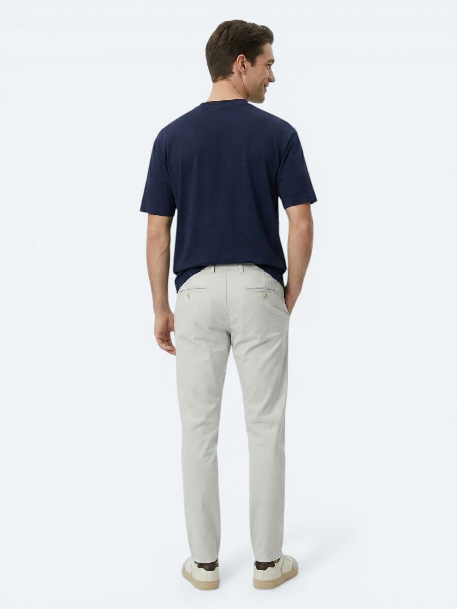 Navy Blue Plain 100% Cotton T-Shirt - 5