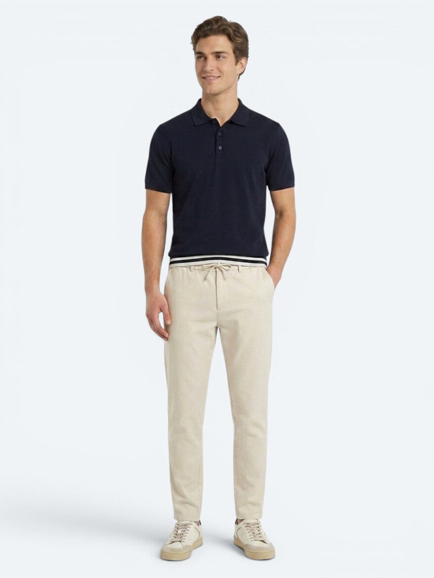 Navy Blue Plain 100% Cotton T-Shirt - 4