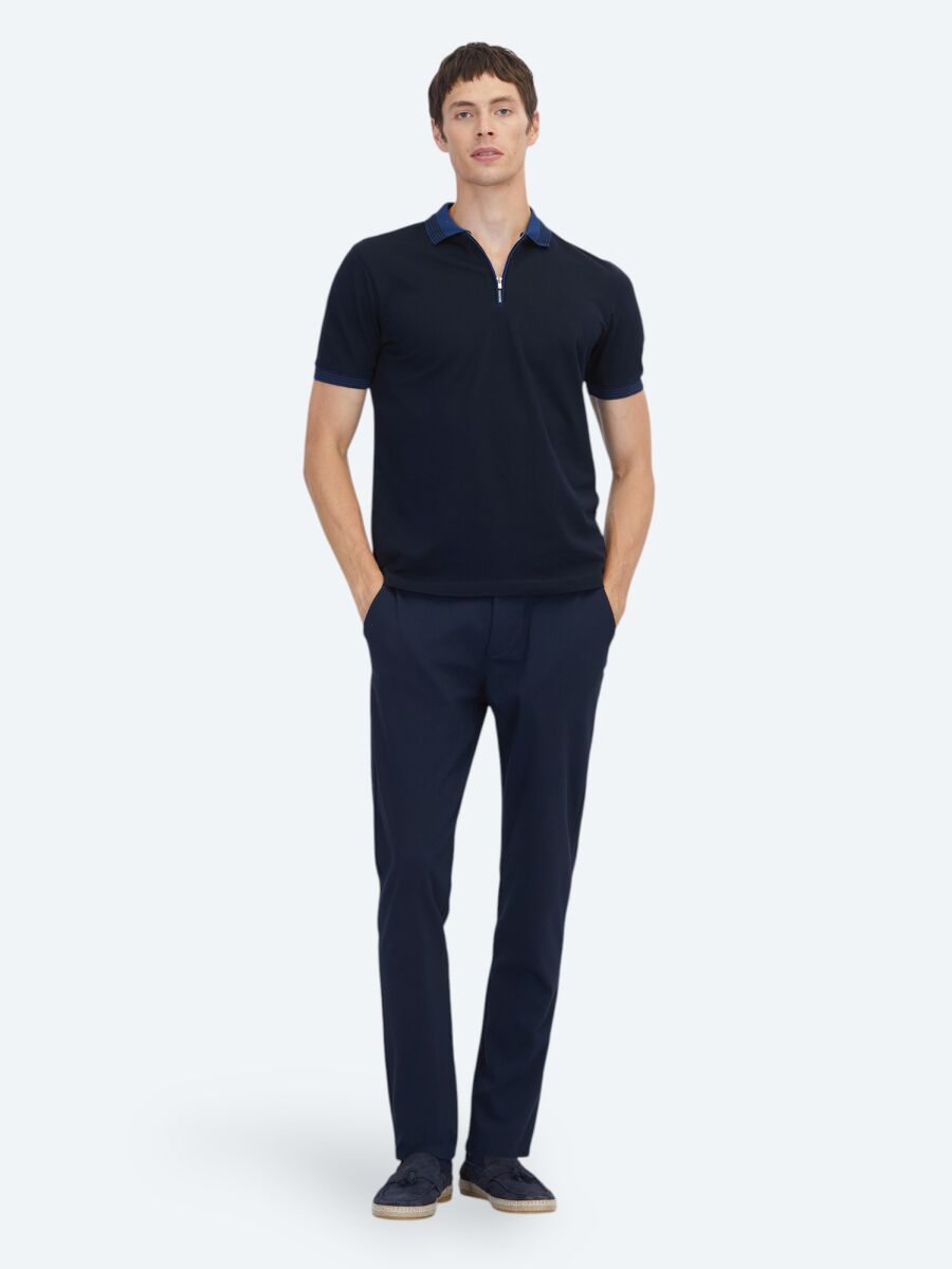 Navy Blue Plain 100% Cotton T-Shirt - 2