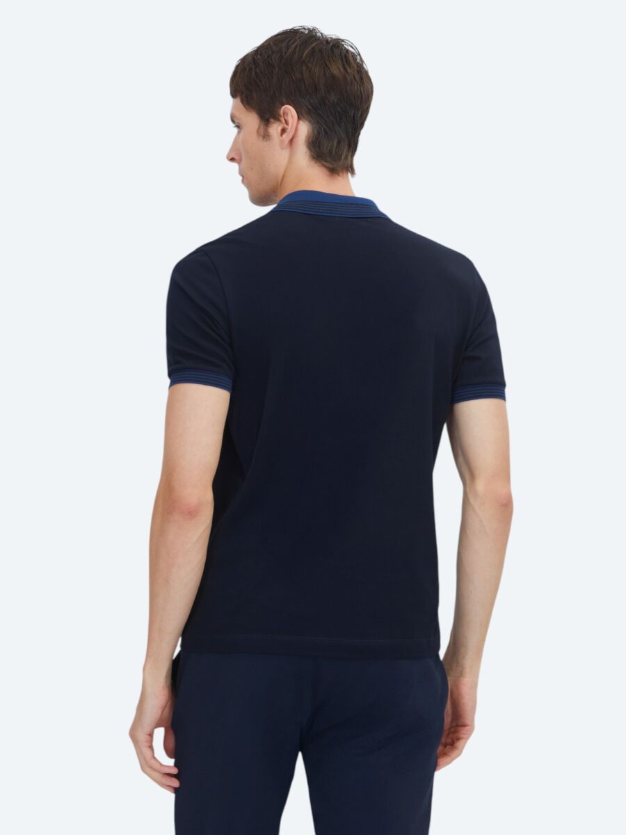 Navy Blue Plain 100% Cotton T-Shirt - 5