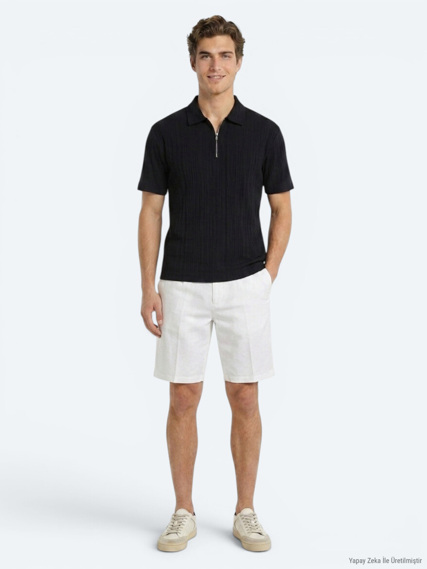 Navy Blue Plain 100% Cotton T-Shirt - 1