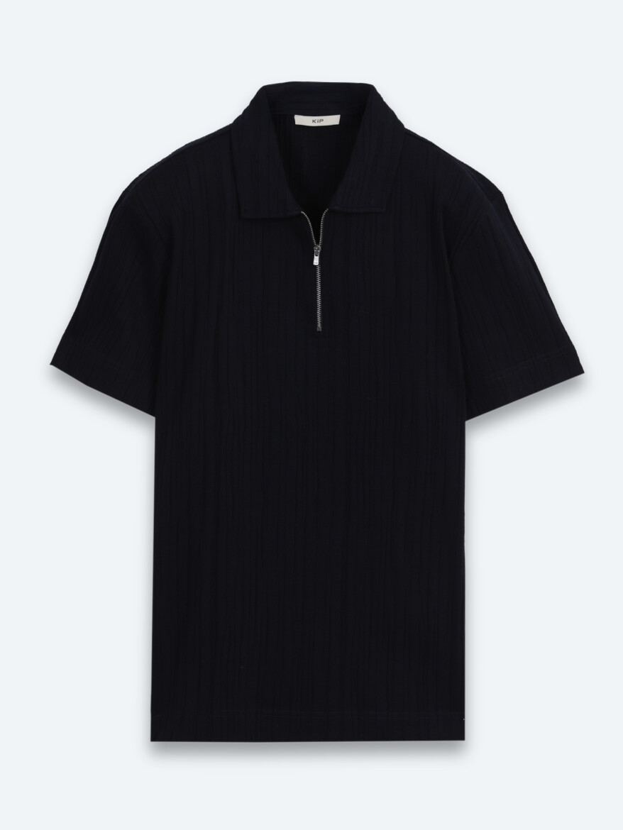 Navy Blue Plain 100% Cotton T-Shirt - 5
