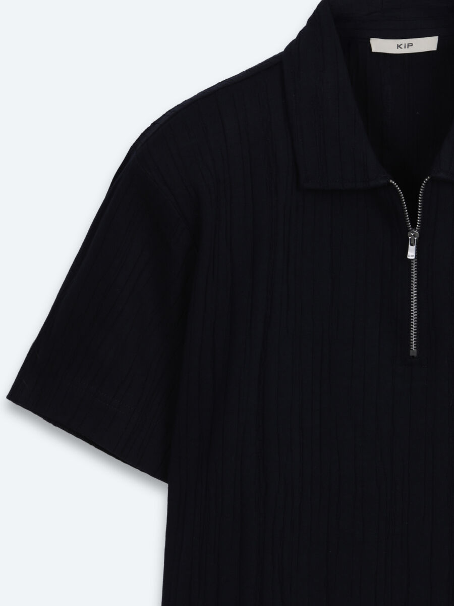Navy Blue Plain 100% Cotton T-Shirt - 6