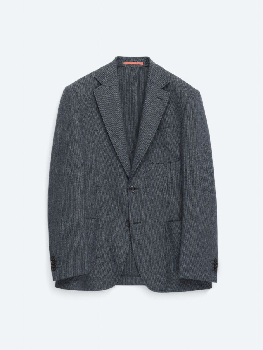 Navy Blue Plain Comfort Fit Wool Blended Suit - 7