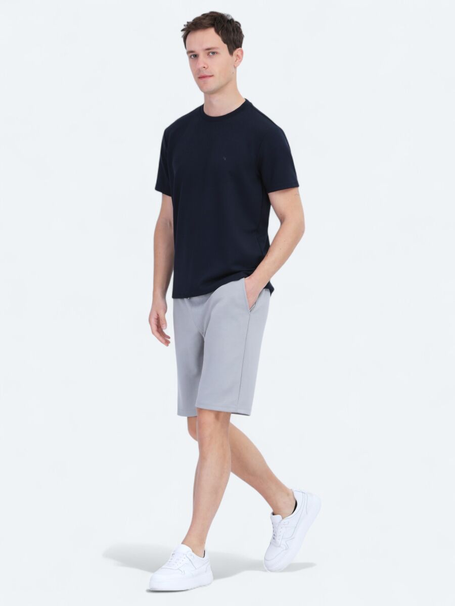 Navy Blue Plain Crew Neck T-Shirt - 3