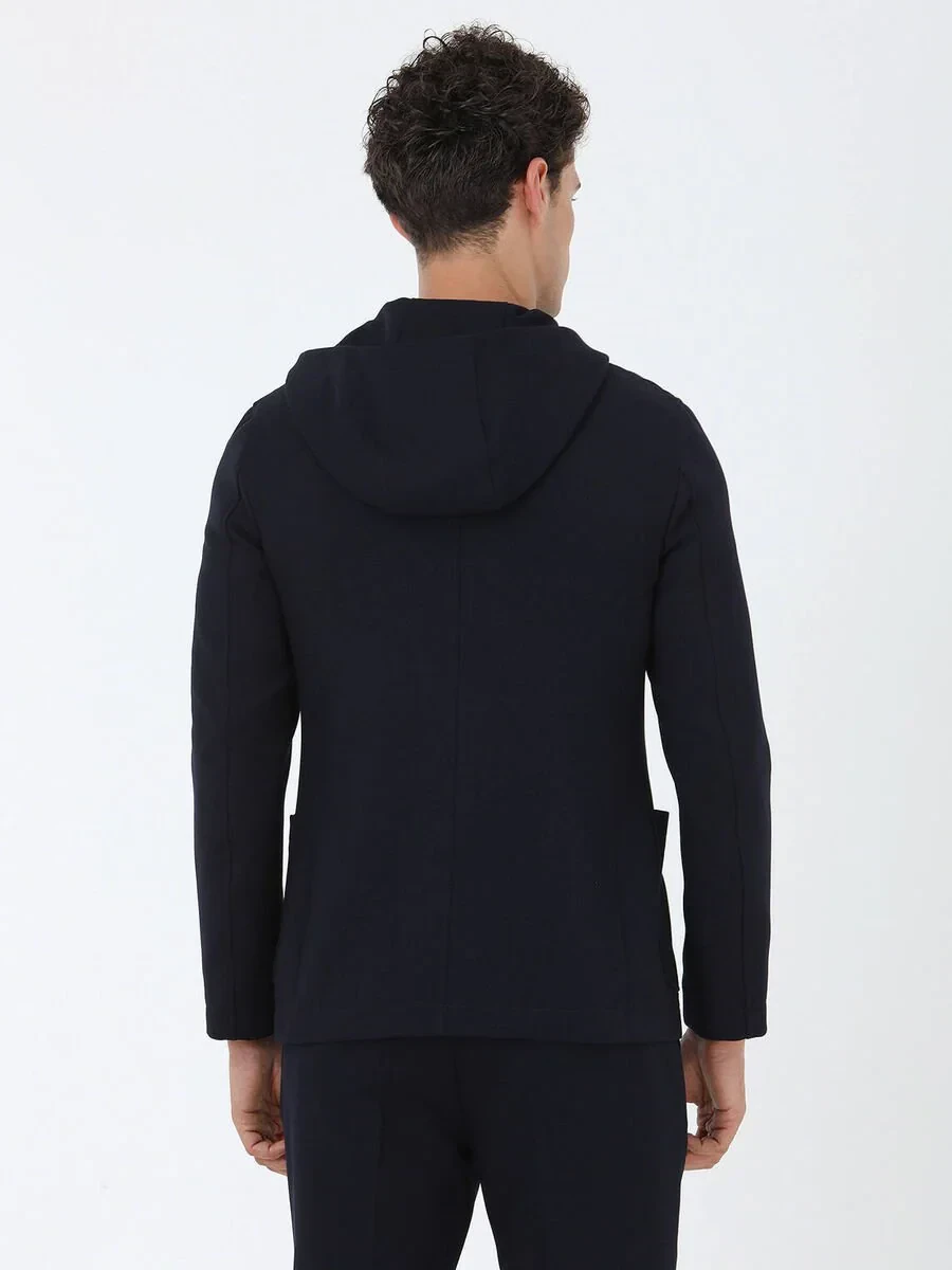 Navy Blue Plain Modern Fit Suit - 9