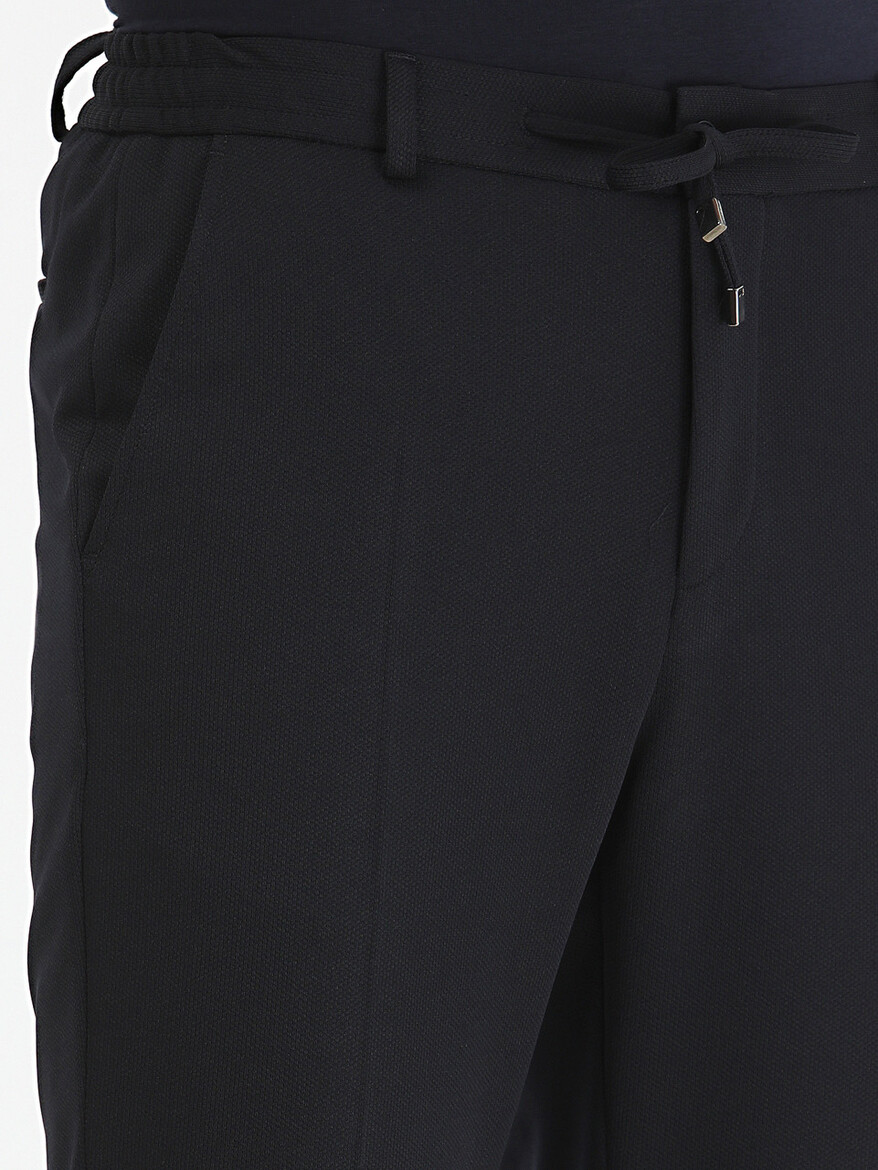 Navy Blue Plain Modern Fit Suit - 5