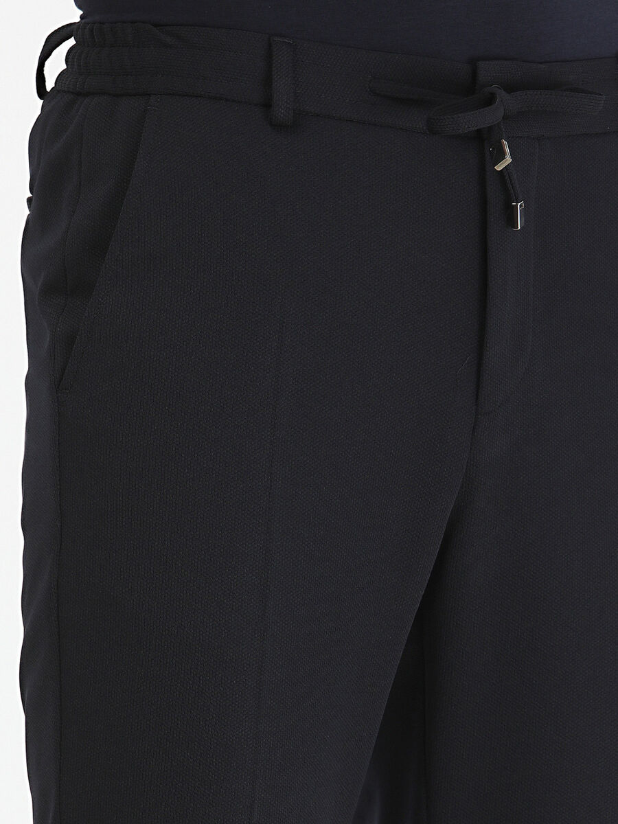 Navy Blue Plain Modern Fit Suit - 5