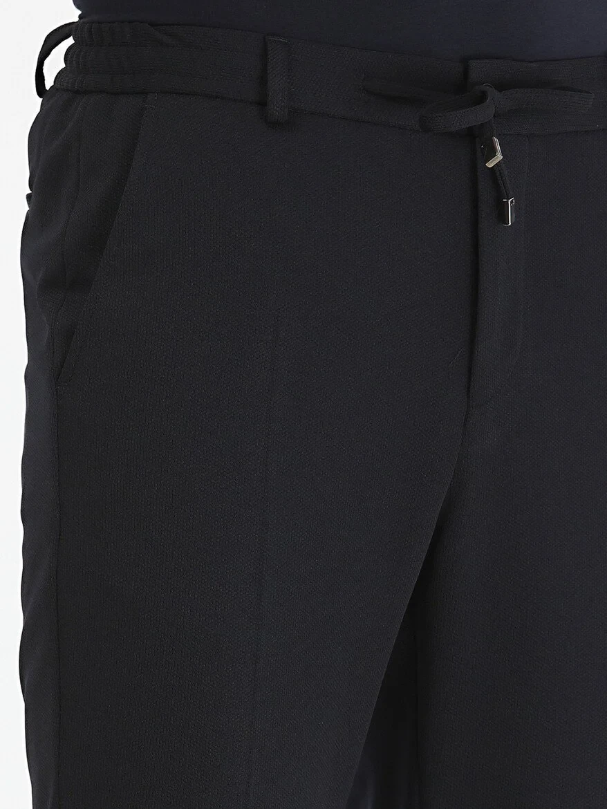 Navy Blue Plain Modern Fit Suit - 5