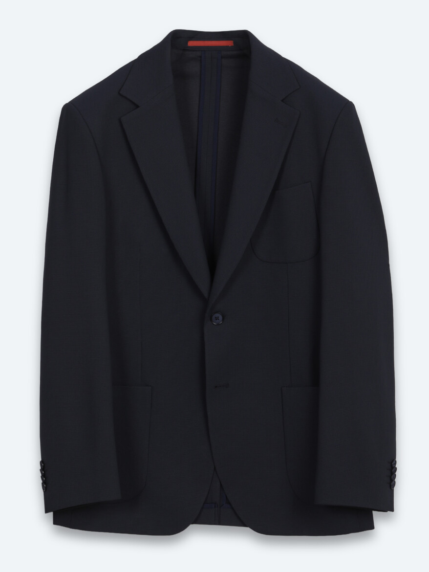 Navy Blue Micro Modern Fit Suit - 6