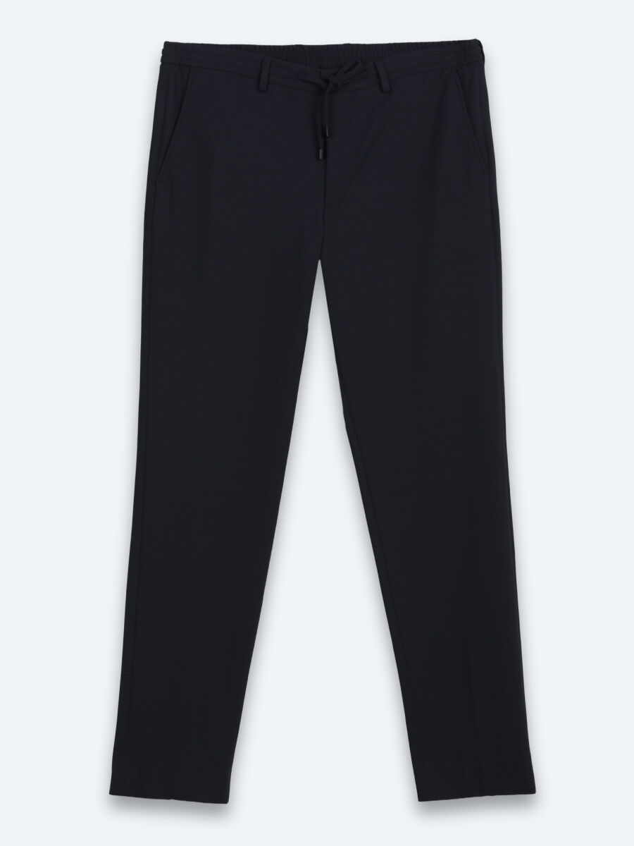 Navy Blue Micro Modern Fit Suit - 8