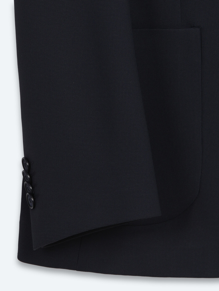 Navy Blue Micro Modern Fit Suit - 10