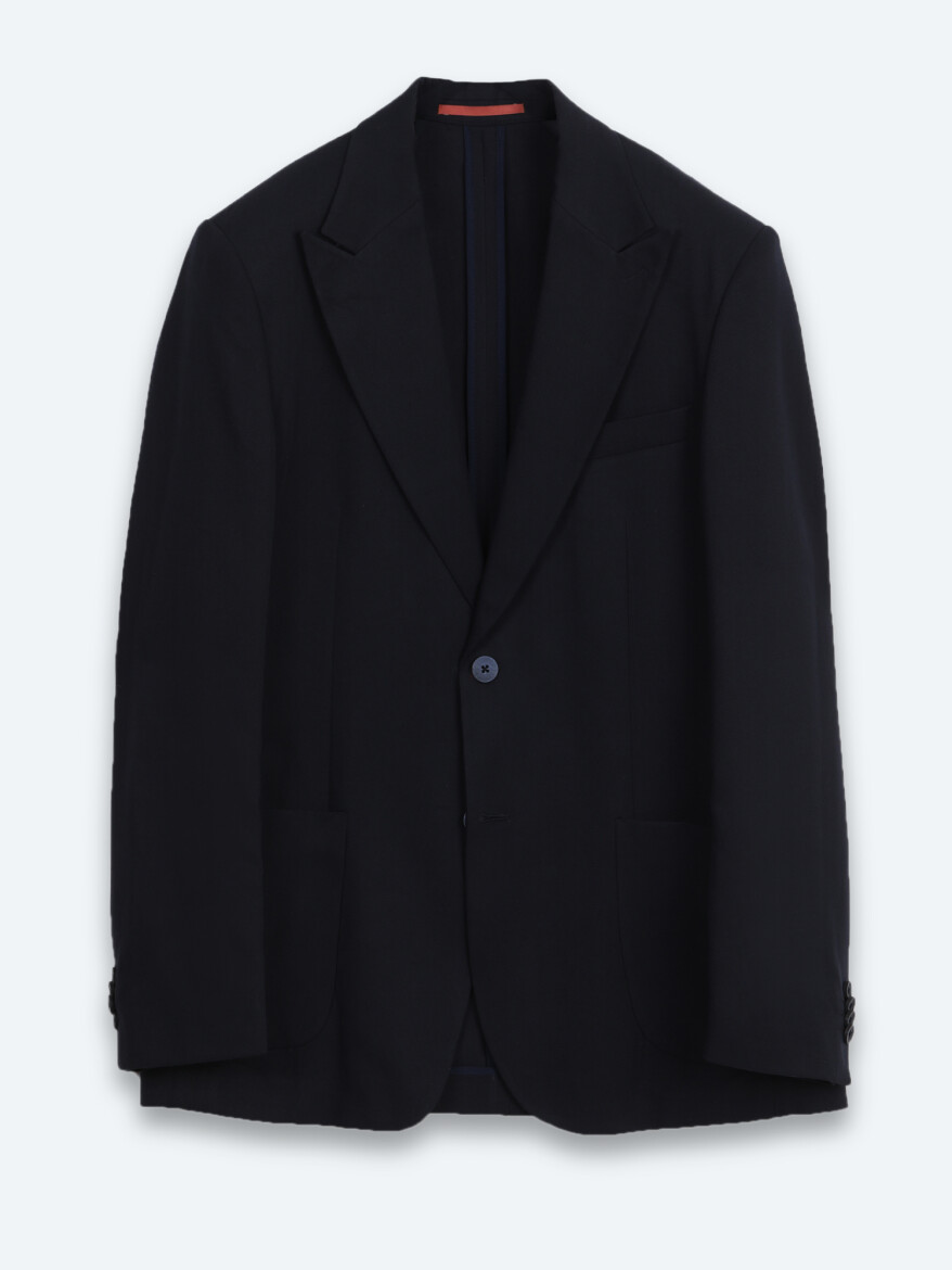 Navy Blue Plain Modern Fit Suit - 6