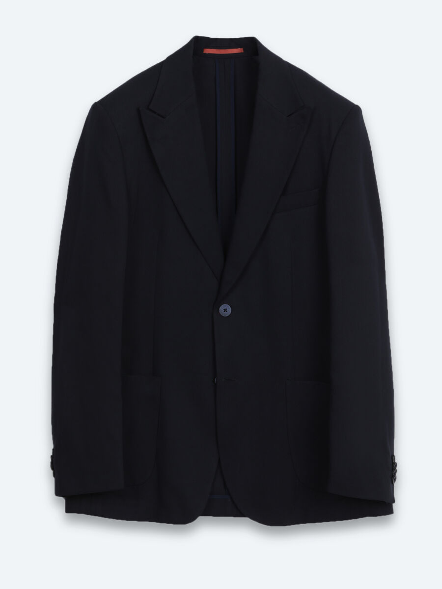 Navy Blue Plain Modern Fit Suit - 6