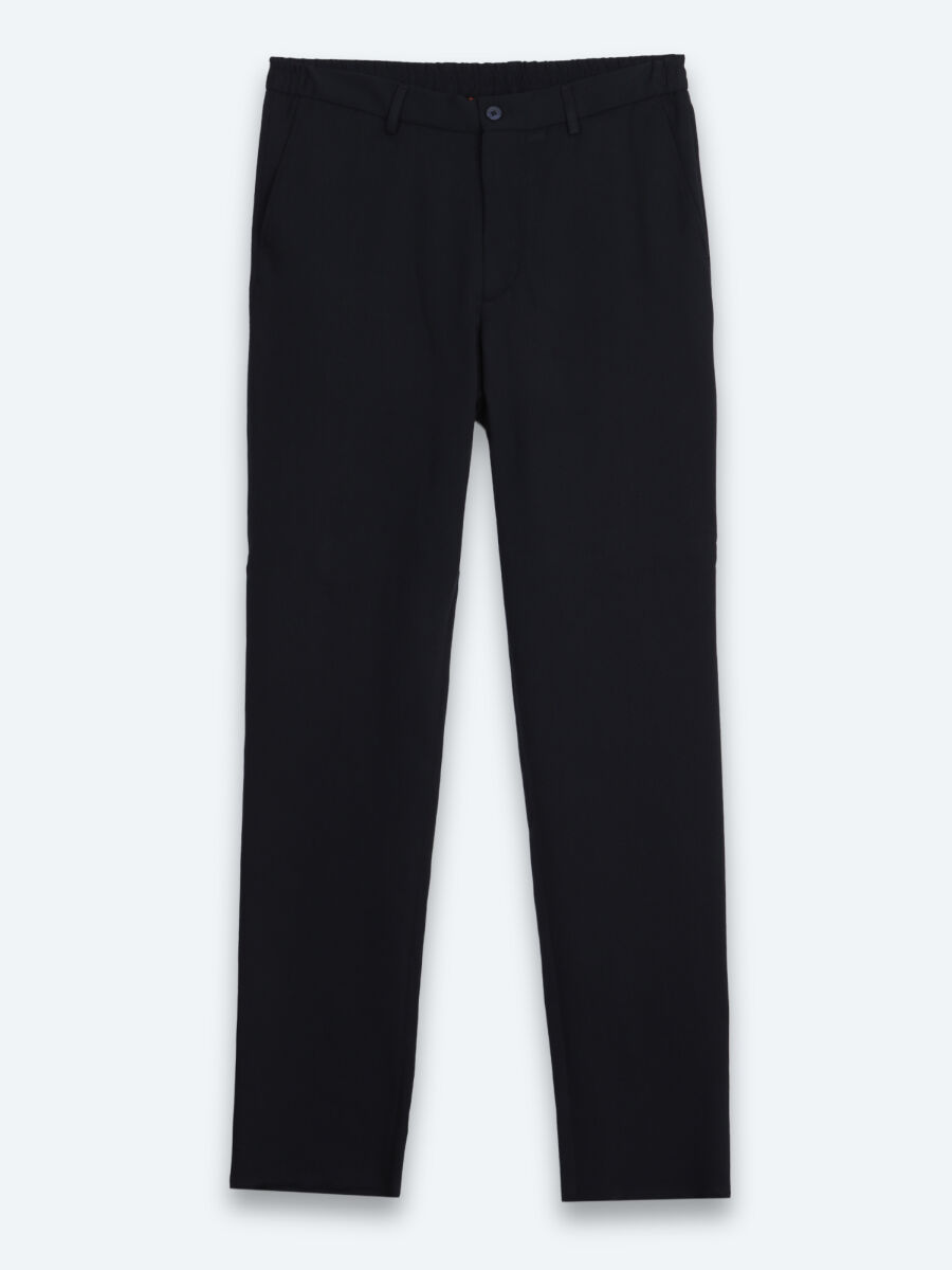 Navy Blue Plain Modern Fit Suit - 7