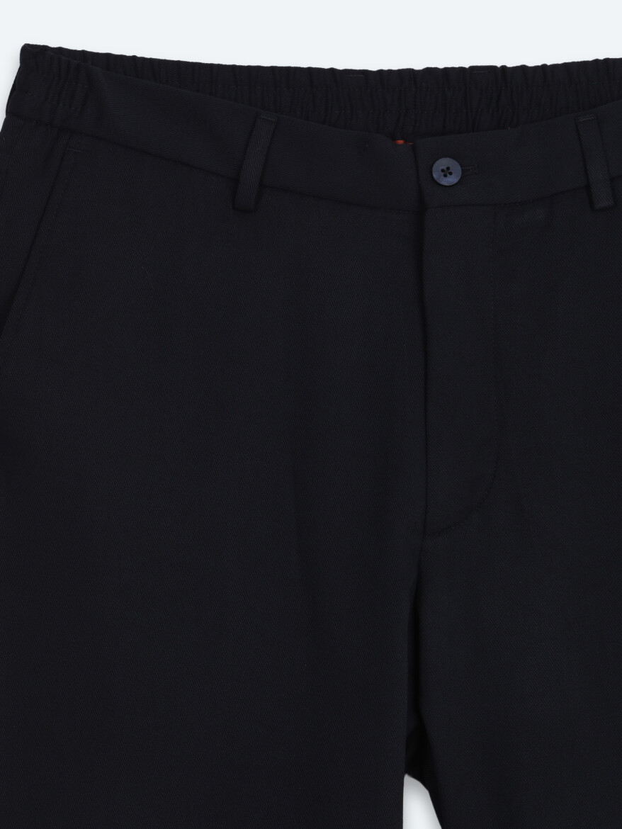 Navy Blue Plain Modern Fit Suit - 11