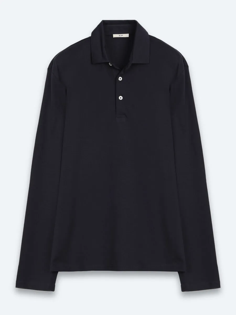 Navy Blue Plain Polo Neck 100% Cotton T-Shirt - 6