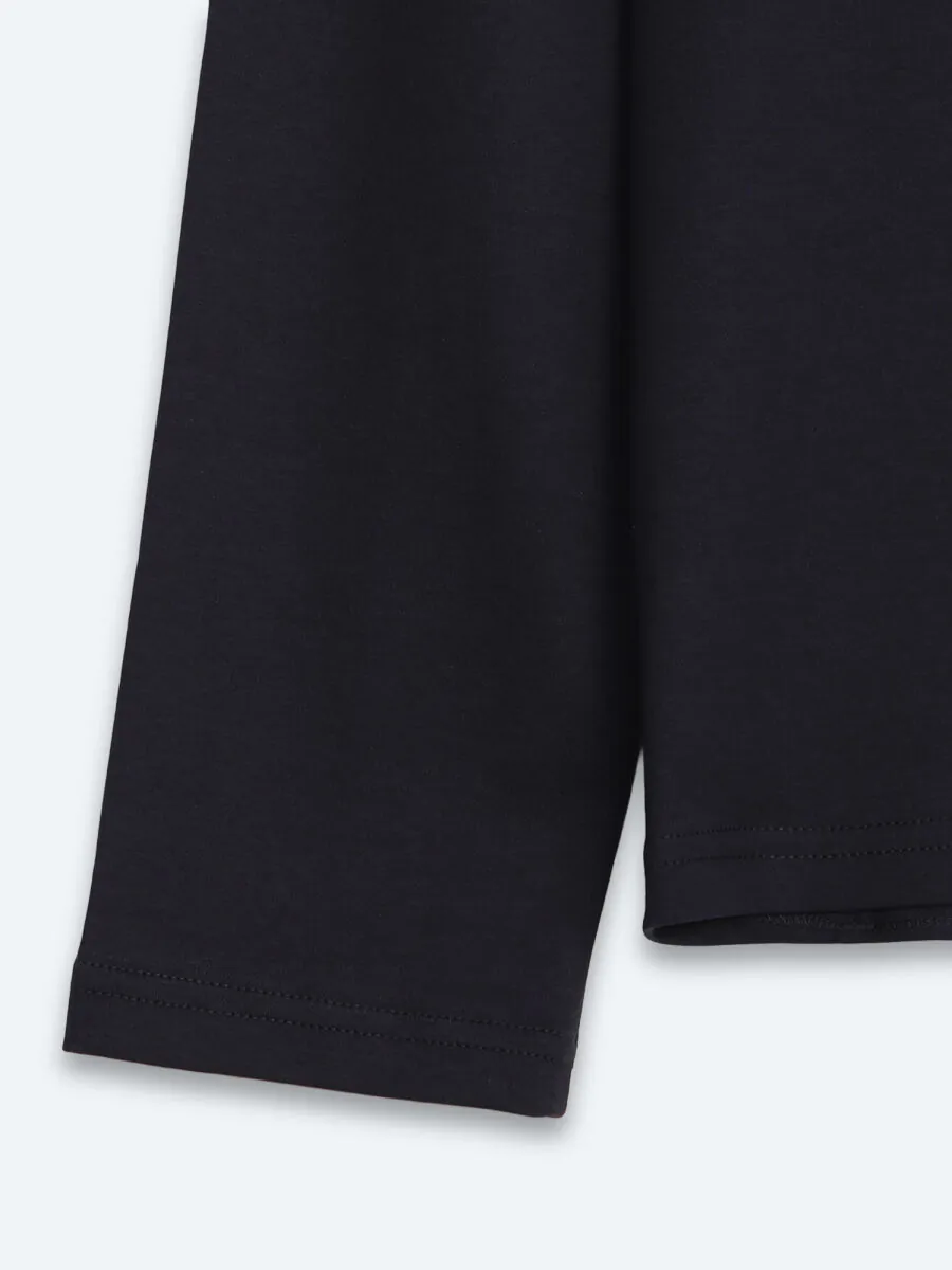 Navy Blue Plain Polo Neck 100% Cotton T-Shirt - 9