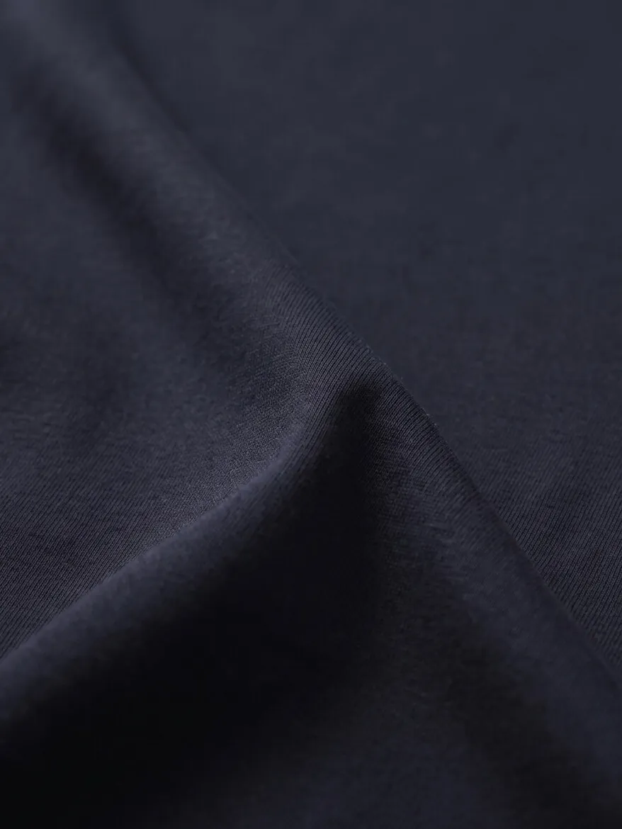 Navy Blue Plain Polo Neck 100% Cotton T-Shirt - 10